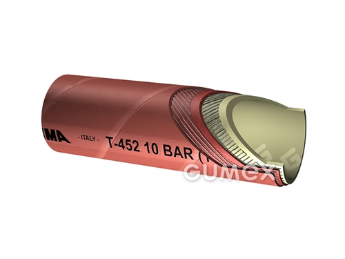 Potravinová hadica na tekuté požívatiny T452 LH, 38/50mm, 10bar, NR/NBR-PVC, -30°C/+80°C, červená